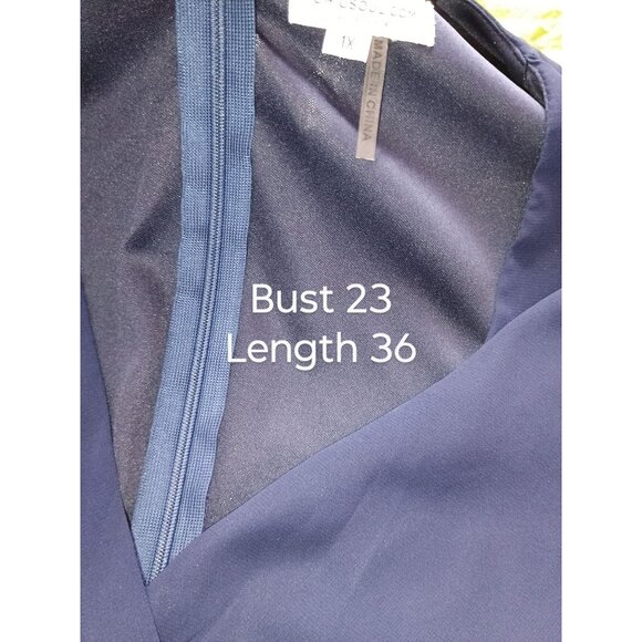 Chicsoul Long Sleeve Navy Blue Ruffle Hem Layered Dress Size 1X - Picture 6 of 8